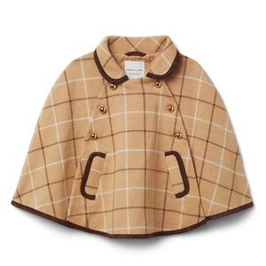 Janie and Jack Tan Plaid Cape NWOT